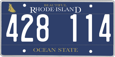 RI license plate 428114