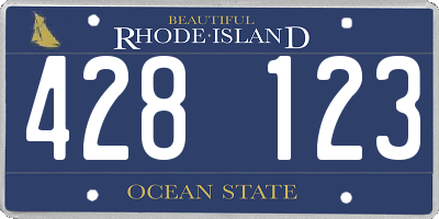 RI license plate 428123