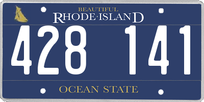 RI license plate 428141