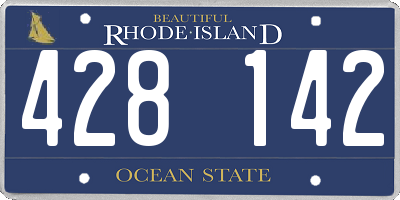 RI license plate 428142