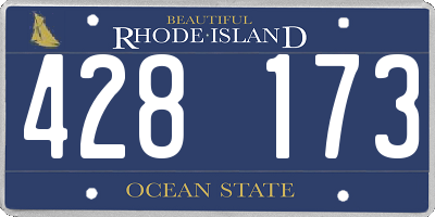 RI license plate 428173