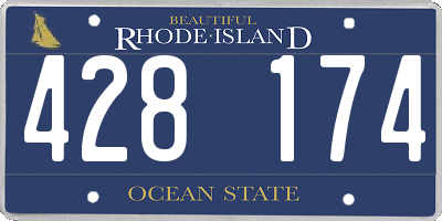 RI license plate 428174