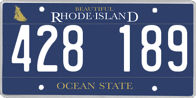 RI license plate 428189