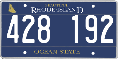 RI license plate 428192