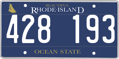 RI license plate 428193