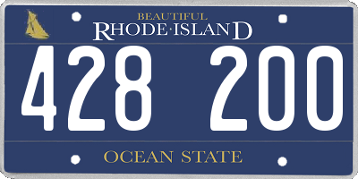 RI license plate 428200