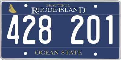 RI license plate 428201