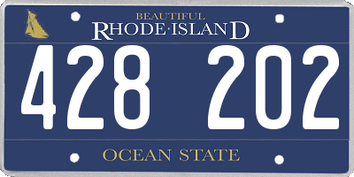 RI license plate 428202