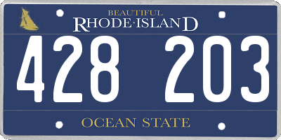 RI license plate 428203