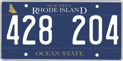 RI license plate 428204