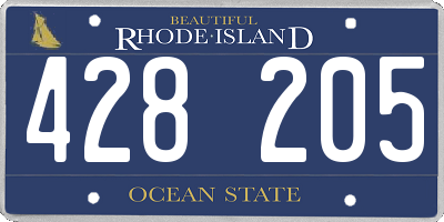 RI license plate 428205