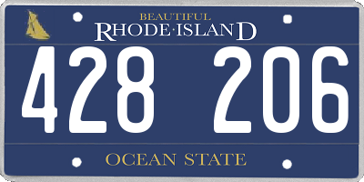 RI license plate 428206