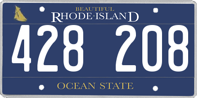 RI license plate 428208