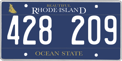 RI license plate 428209