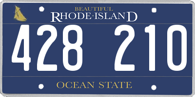 RI license plate 428210