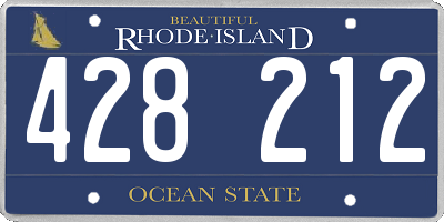 RI license plate 428212