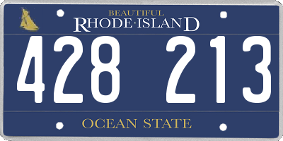 RI license plate 428213