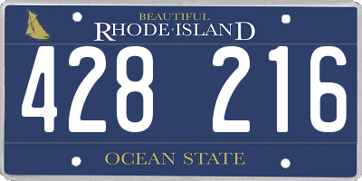 RI license plate 428216