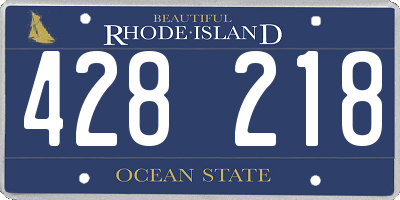 RI license plate 428218