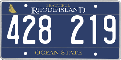 RI license plate 428219
