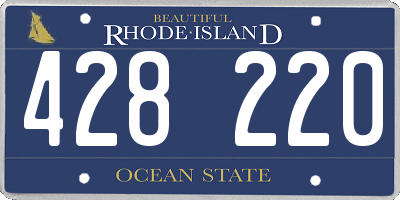 RI license plate 428220