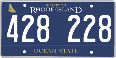 RI license plate 428228
