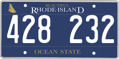 RI license plate 428232