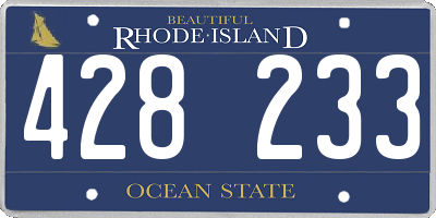 RI license plate 428233