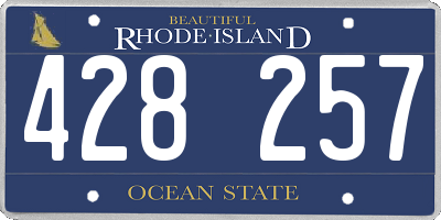 RI license plate 428257