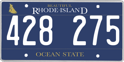 RI license plate 428275