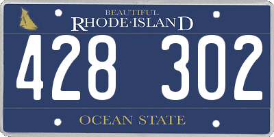 RI license plate 428302
