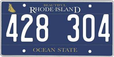 RI license plate 428304