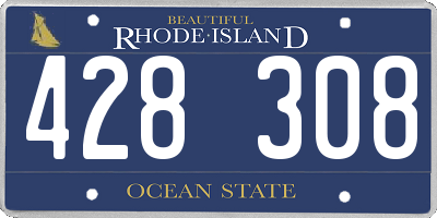 RI license plate 428308