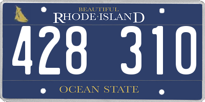 RI license plate 428310