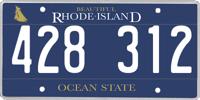 RI license plate 428312