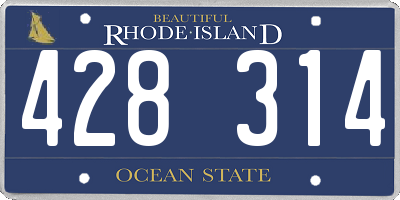 RI license plate 428314