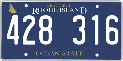 RI license plate 428316
