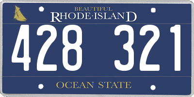 RI license plate 428321