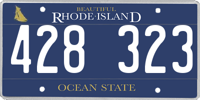 RI license plate 428323