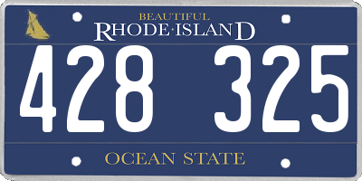 RI license plate 428325