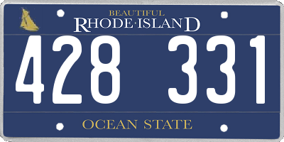 RI license plate 428331