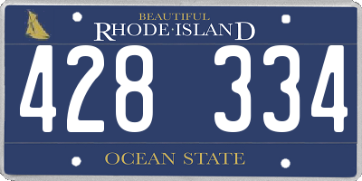 RI license plate 428334