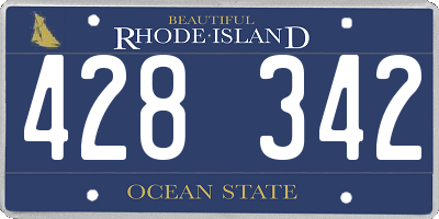 RI license plate 428342