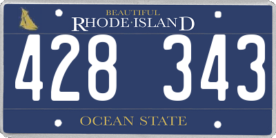 RI license plate 428343