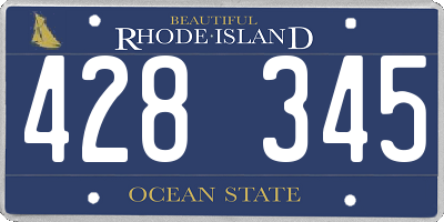 RI license plate 428345