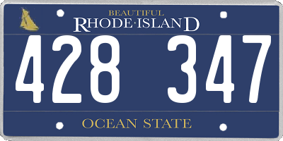 RI license plate 428347