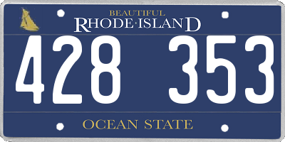 RI license plate 428353