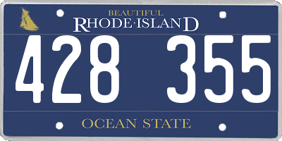 RI license plate 428355