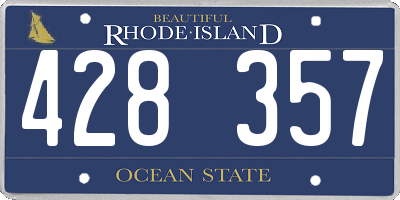 RI license plate 428357