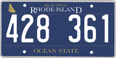 RI license plate 428361